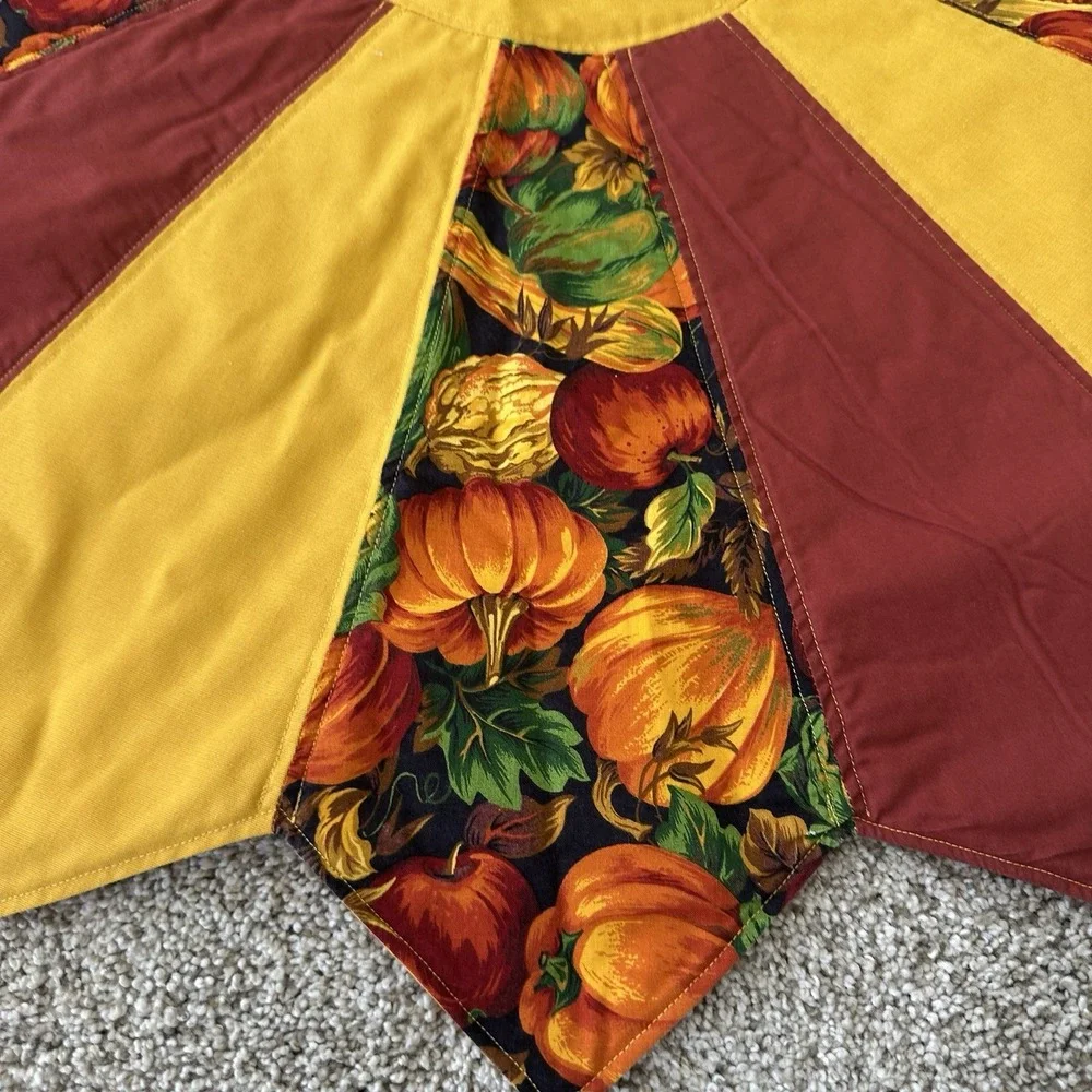 Vintage Handmade Quilted Star Shape Fall Table Topper Centerpiece 36